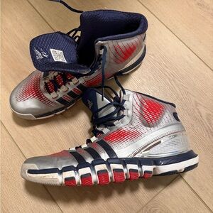 Adidas John Wall Crazy Quick Boys Basketball Sneakers Color Grey Blue Red size 1